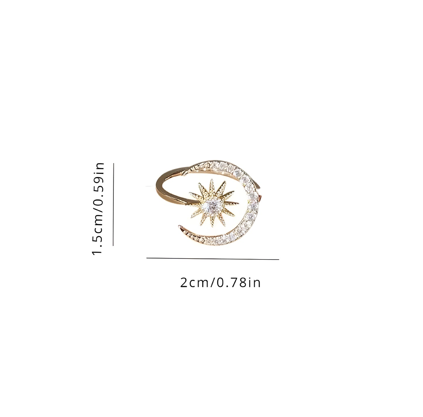 Zirconia Moon Ring