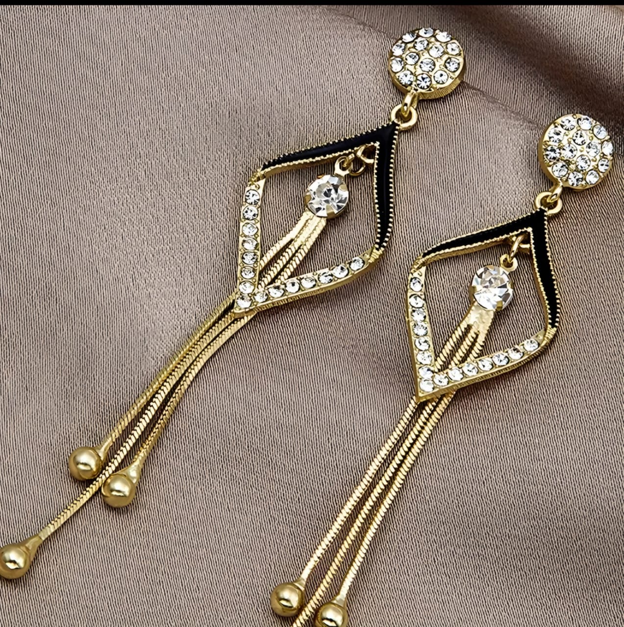 Elegant Geometric Drop Earrings For Women,1 pair , Gold-Tone Alloy With 925 Silver Needle